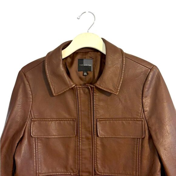 The Limited Faux Brown Leather Jacket Size Large NWT - Picture 2 of 9